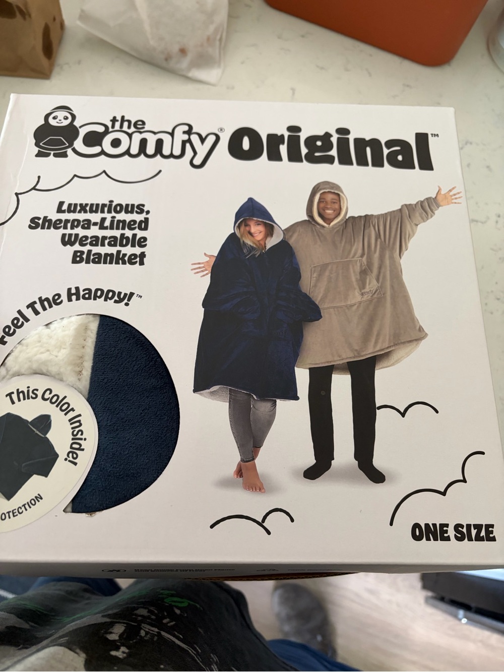 The Comfy Original Sherpa-Lined Wearable Blanket - Navy